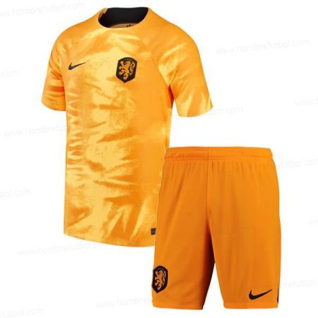 Camiseta Países Bajos Niños Kit de Fútbol 2022 1a Replica