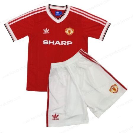 Camiseta Retro Manchester United Niños Kit de Fútbol 86 1a Replica